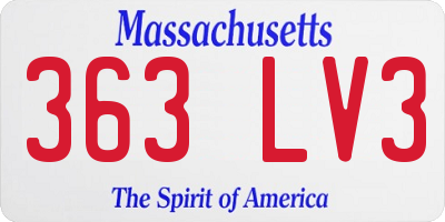 MA license plate 363LV3