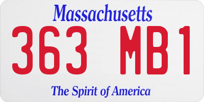 MA license plate 363MB1