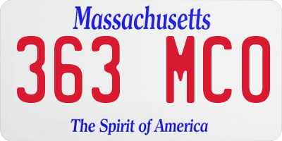 MA license plate 363MC0