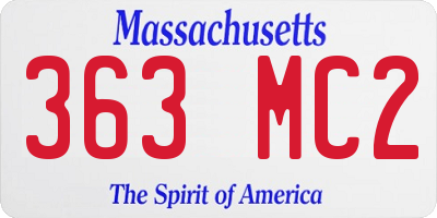 MA license plate 363MC2