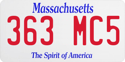 MA license plate 363MC5
