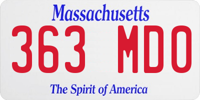 MA license plate 363MD0