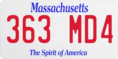 MA license plate 363MD4