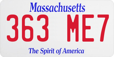 MA license plate 363ME7