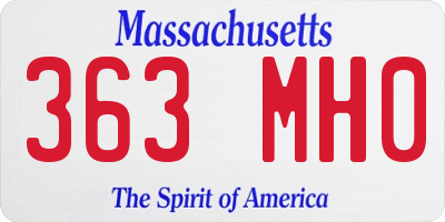 MA license plate 363MH0