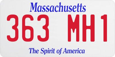 MA license plate 363MH1