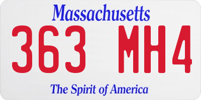 MA license plate 363MH4