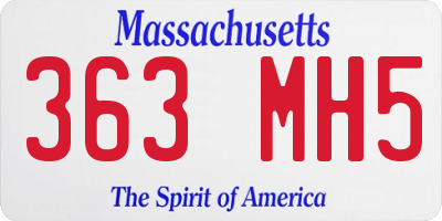 MA license plate 363MH5