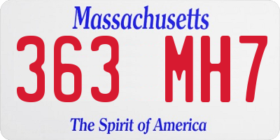 MA license plate 363MH7