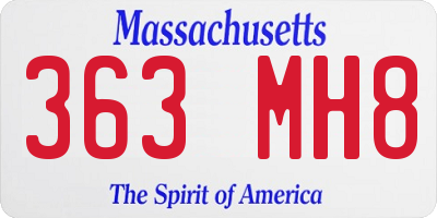 MA license plate 363MH8
