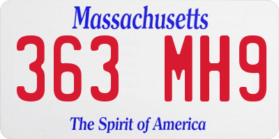 MA license plate 363MH9