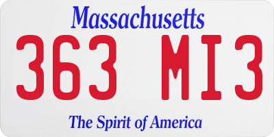 MA license plate 363MI3