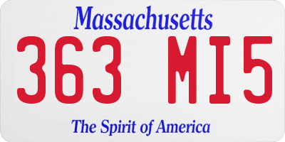 MA license plate 363MI5