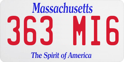 MA license plate 363MI6