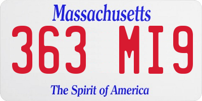 MA license plate 363MI9