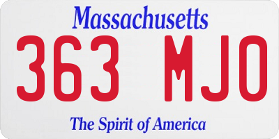 MA license plate 363MJ0