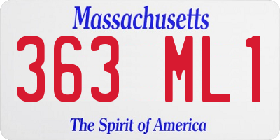 MA license plate 363ML1
