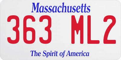 MA license plate 363ML2