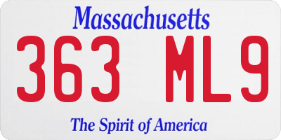 MA license plate 363ML9