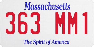 MA license plate 363MM1