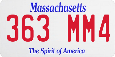 MA license plate 363MM4