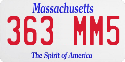 MA license plate 363MM5