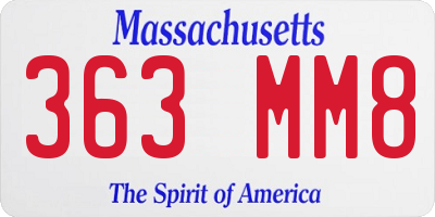 MA license plate 363MM8