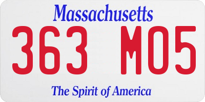 MA license plate 363MO5