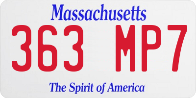 MA license plate 363MP7