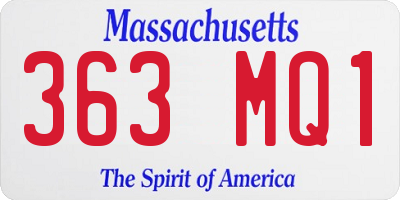 MA license plate 363MQ1