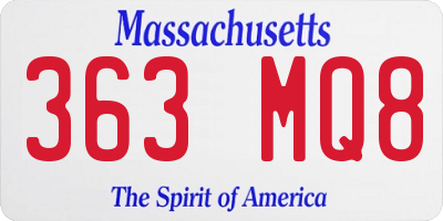 MA license plate 363MQ8