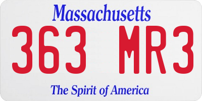 MA license plate 363MR3