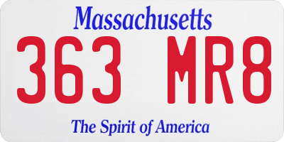 MA license plate 363MR8