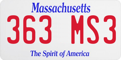 MA license plate 363MS3