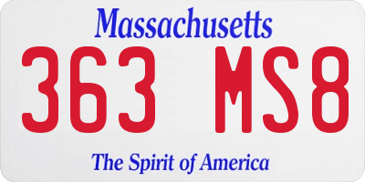 MA license plate 363MS8