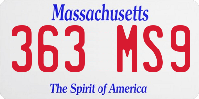 MA license plate 363MS9