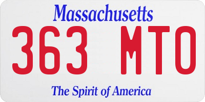 MA license plate 363MT0