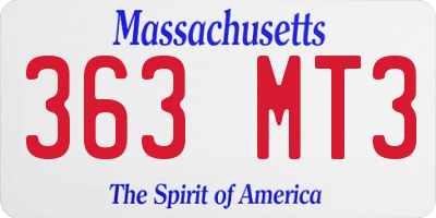 MA license plate 363MT3