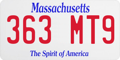MA license plate 363MT9