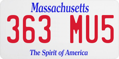 MA license plate 363MU5