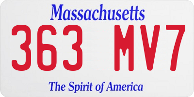 MA license plate 363MV7
