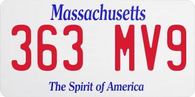 MA license plate 363MV9