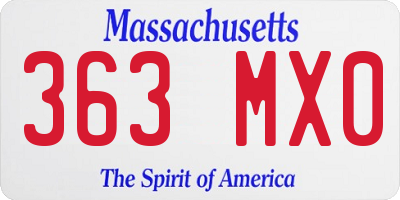 MA license plate 363MX0