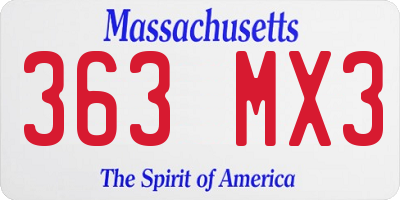 MA license plate 363MX3