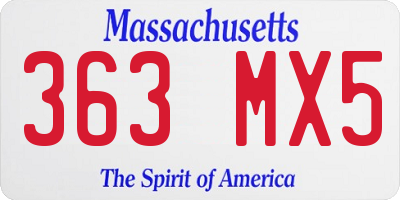 MA license plate 363MX5