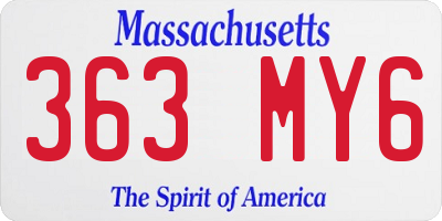 MA license plate 363MY6