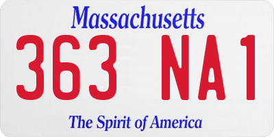 MA license plate 363NA1