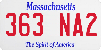 MA license plate 363NA2