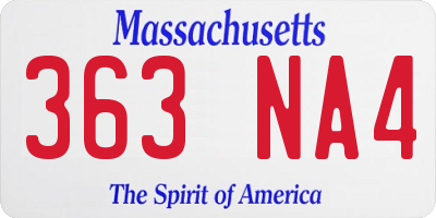 MA license plate 363NA4