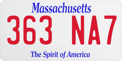 MA license plate 363NA7